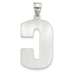 Sterling Silver 925 Rhodium-Plated Letter C Pendant Large, Solid, Elegant