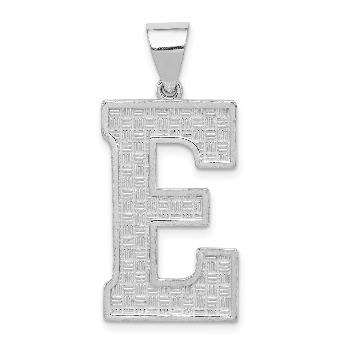 Sterling Silver Rhodium-plated Letter E Initial Pendant