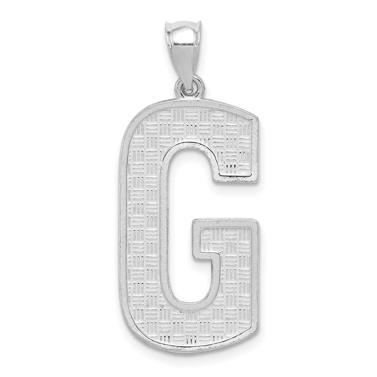 Sterling Silver Rhodium-plated Letter G Initial Pendant