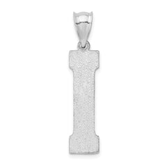 Sterling Silver 925 Rhodium-Plated Large Initial I Pendant Solid & Elegant Design