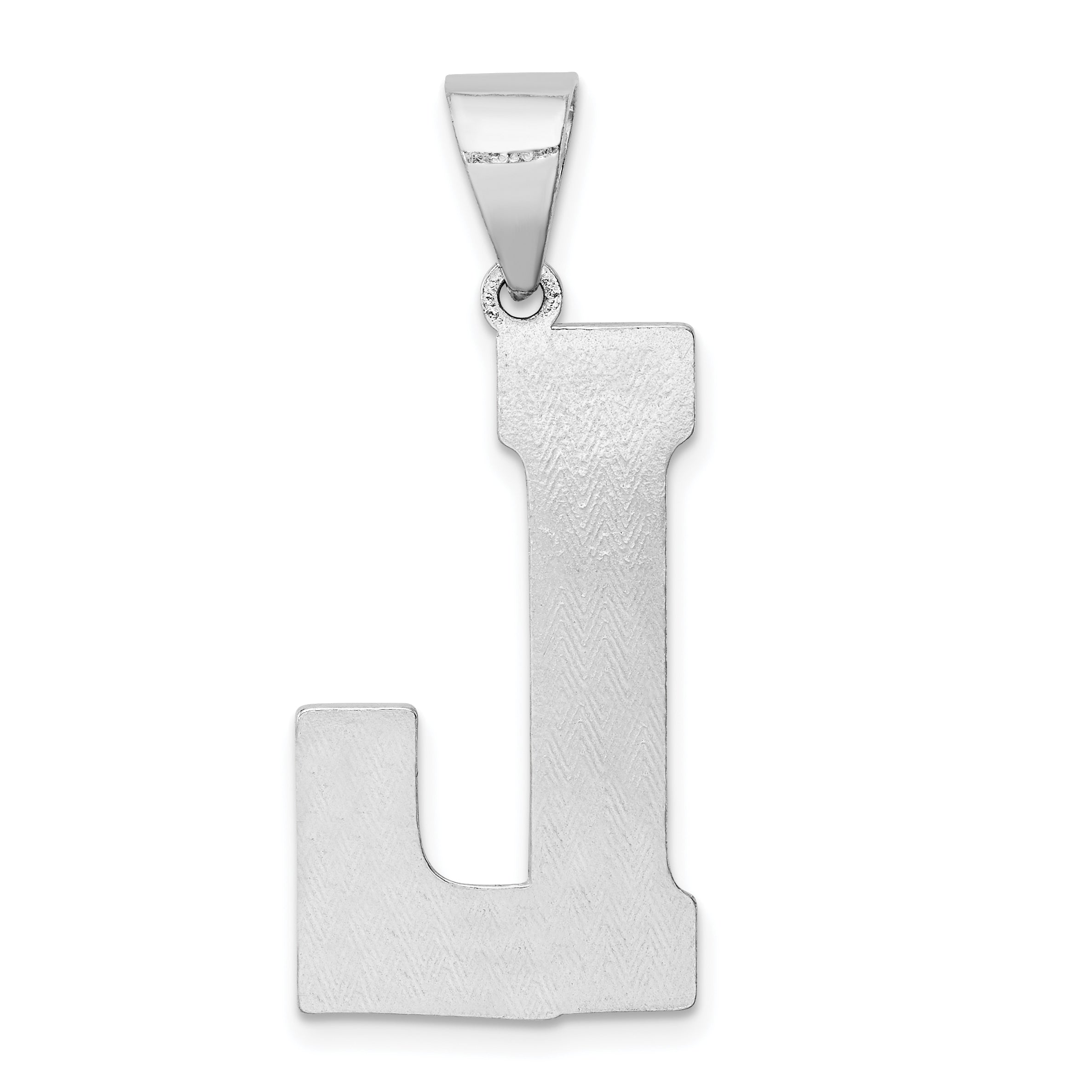 Sterling Silver Rhodium-Plated Letter L Pendant in 925 Solid Large Design