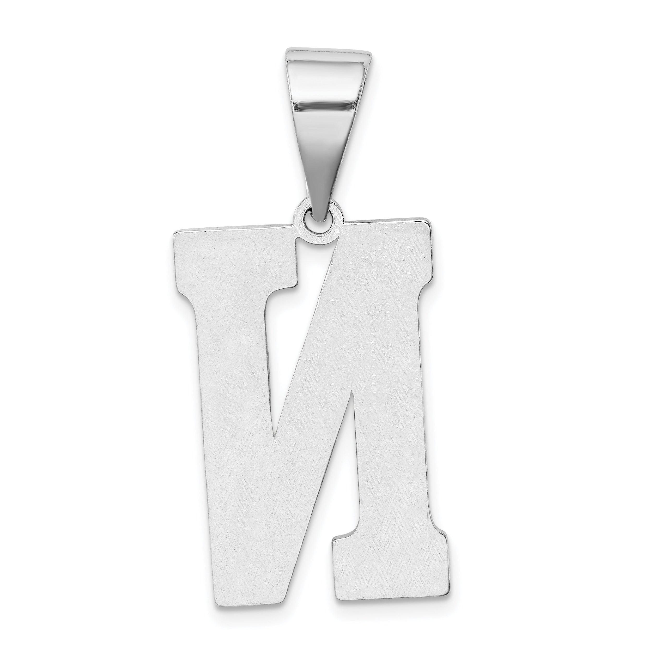 Sterling Silver 925 Rhodium-Plated Initial N Pendant  Large, Elegant Cast Design