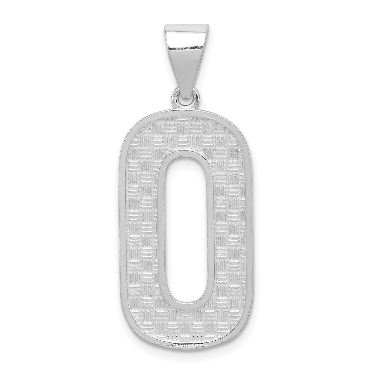 Sterling Silver Rhodium-plated Letter O Initial Pendant