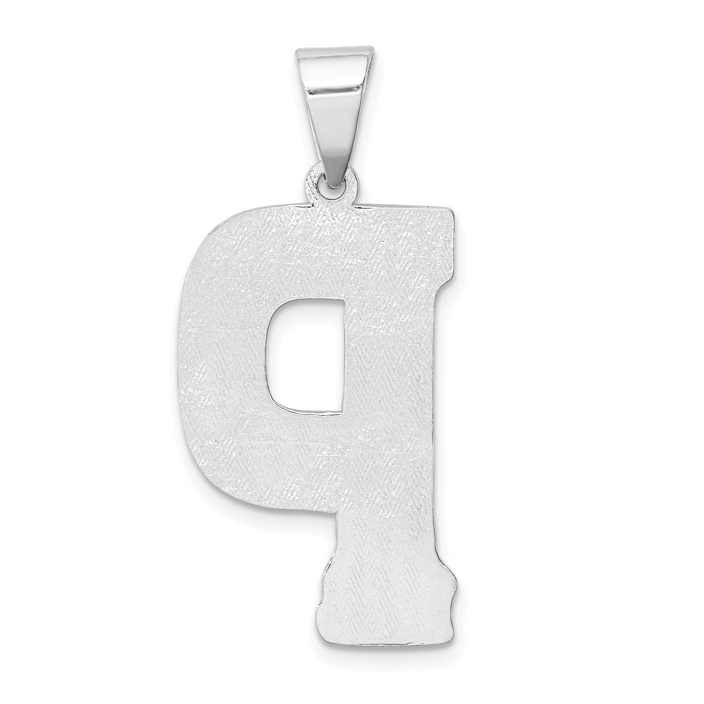 Sterling Silver 925 Initial P Pendant  Rhodium-Plated, Solid, Large Cast Design