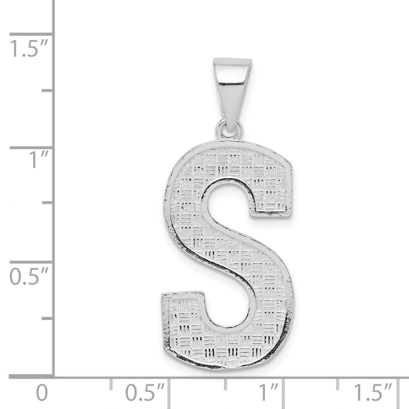 Sophia Jewelers Sterling Silver 925 Rhodium-Plated S Initial Pendant  Large, Casted Design