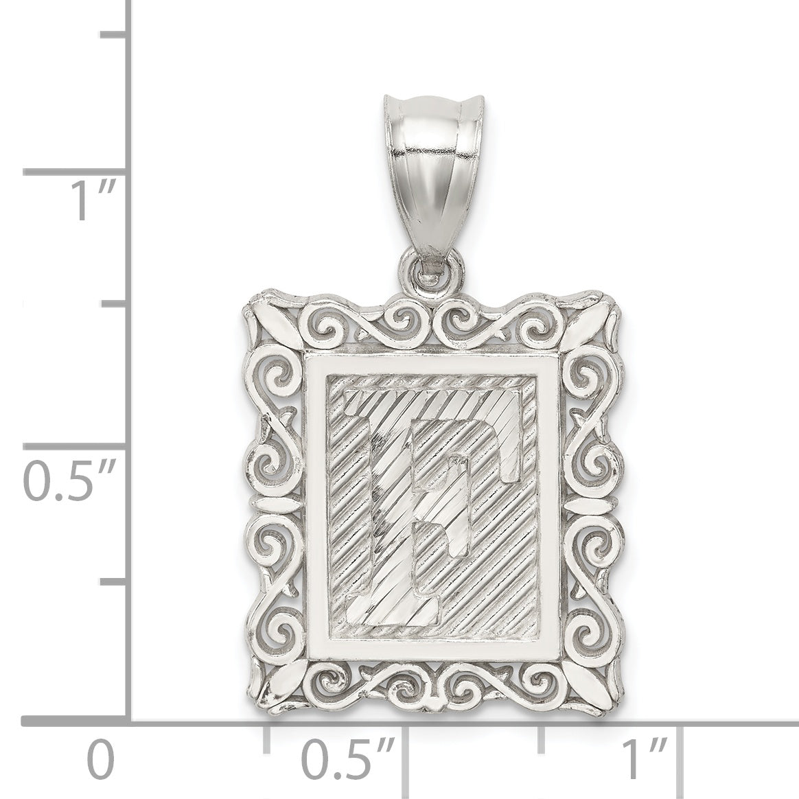 Sophia Jewelers Sterling Silver 925 Diamond-Cut Initial F Pendant, Anti-Tarnish Finish