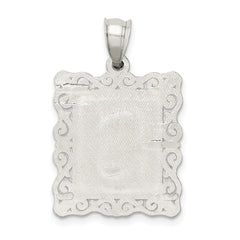 Sterling Silver 925 Diamond-Cut Initial S Pendant with Anti-Tarnish Finish