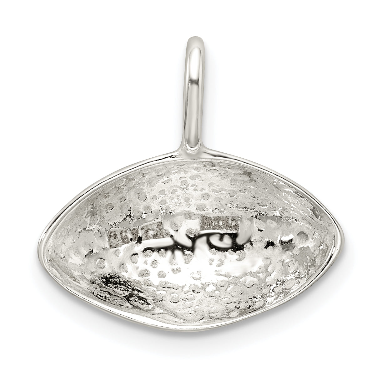 Sterling Silver Football Charm with Polished Finish and Anti-Tarnish Coating