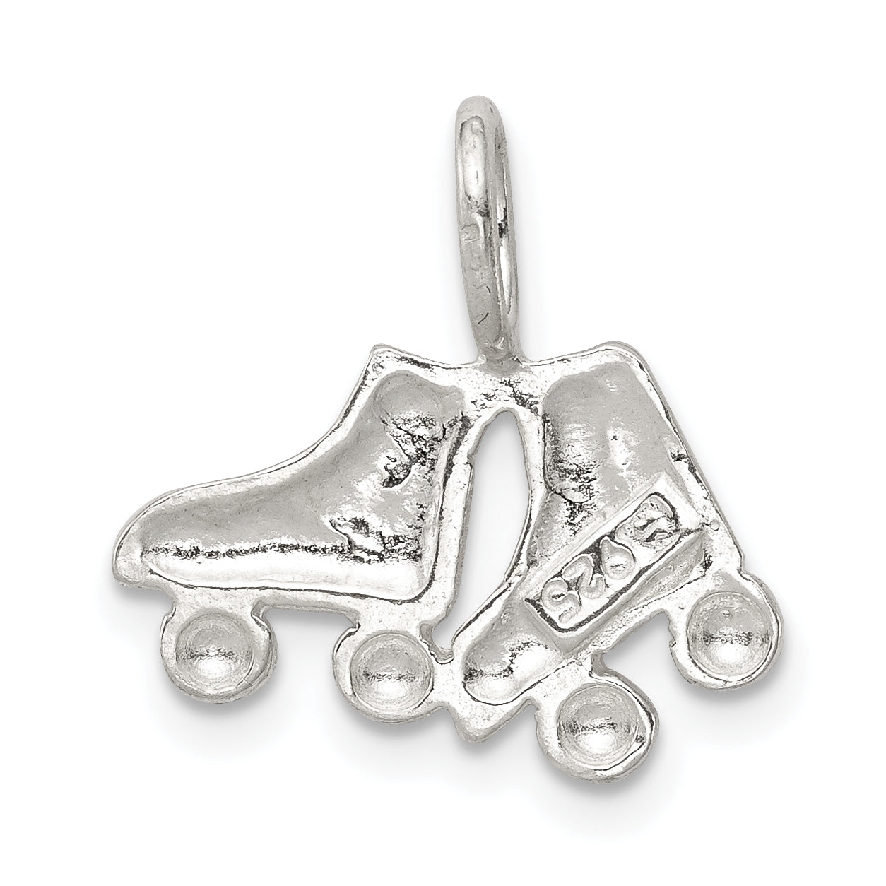 Sterling Silver 925 Roller Skates Charm with Polished Finish and Anti-Tarnish Coating