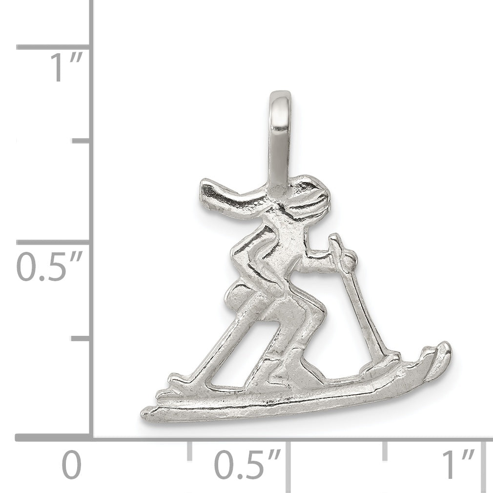 Sterling Silver Skier Pendant