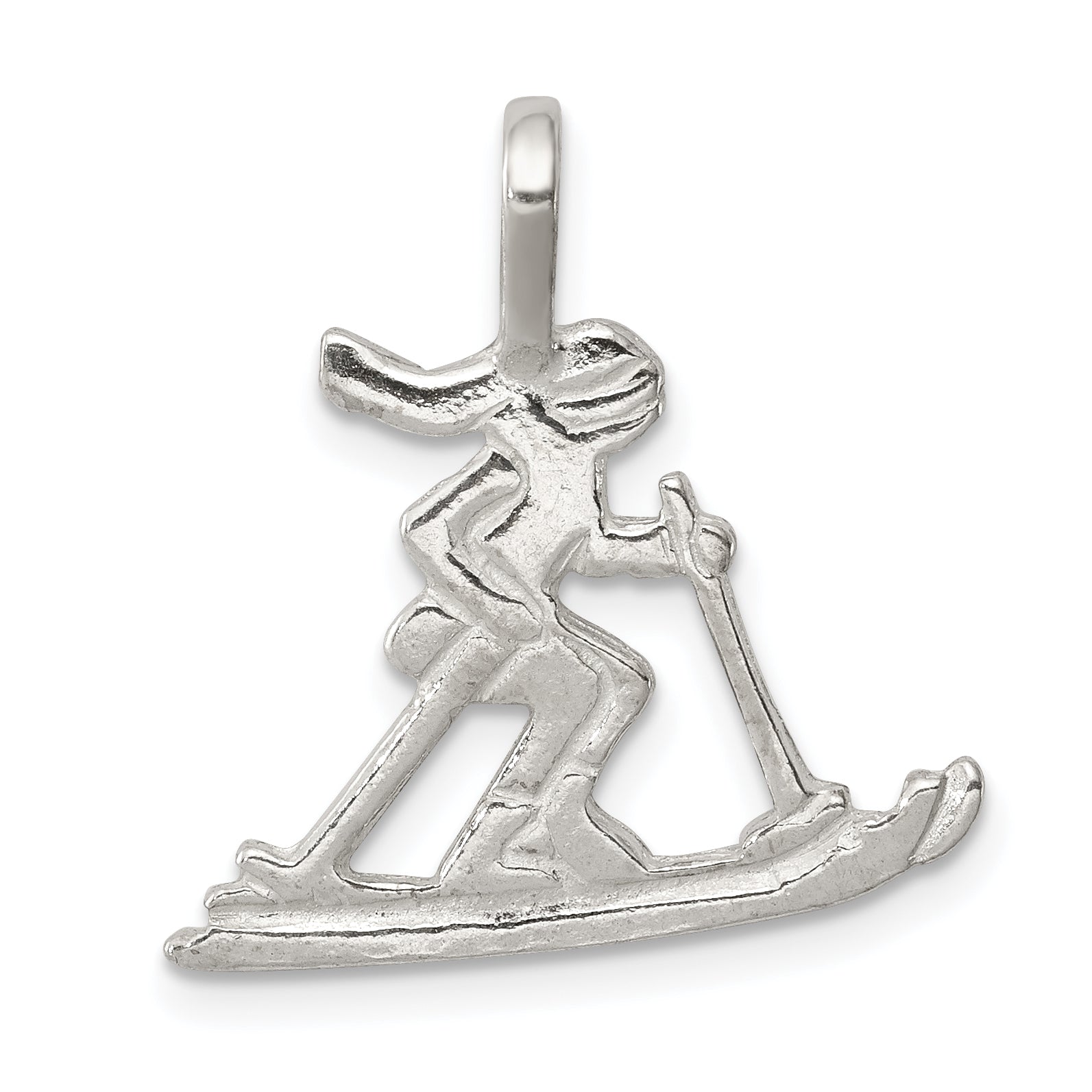 Sterling Silver Skier Pendant