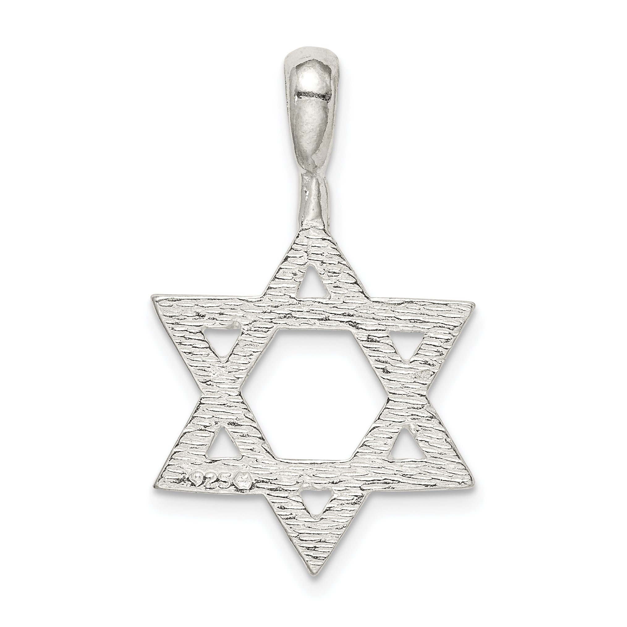 Sterling Silver 925 Star of David Charm with Polished Anti-Tarnish Finish