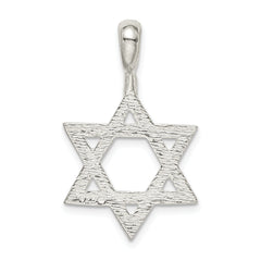 Sterling Silver 925 Star of David Charm with Polished Anti-Tarnish Finish