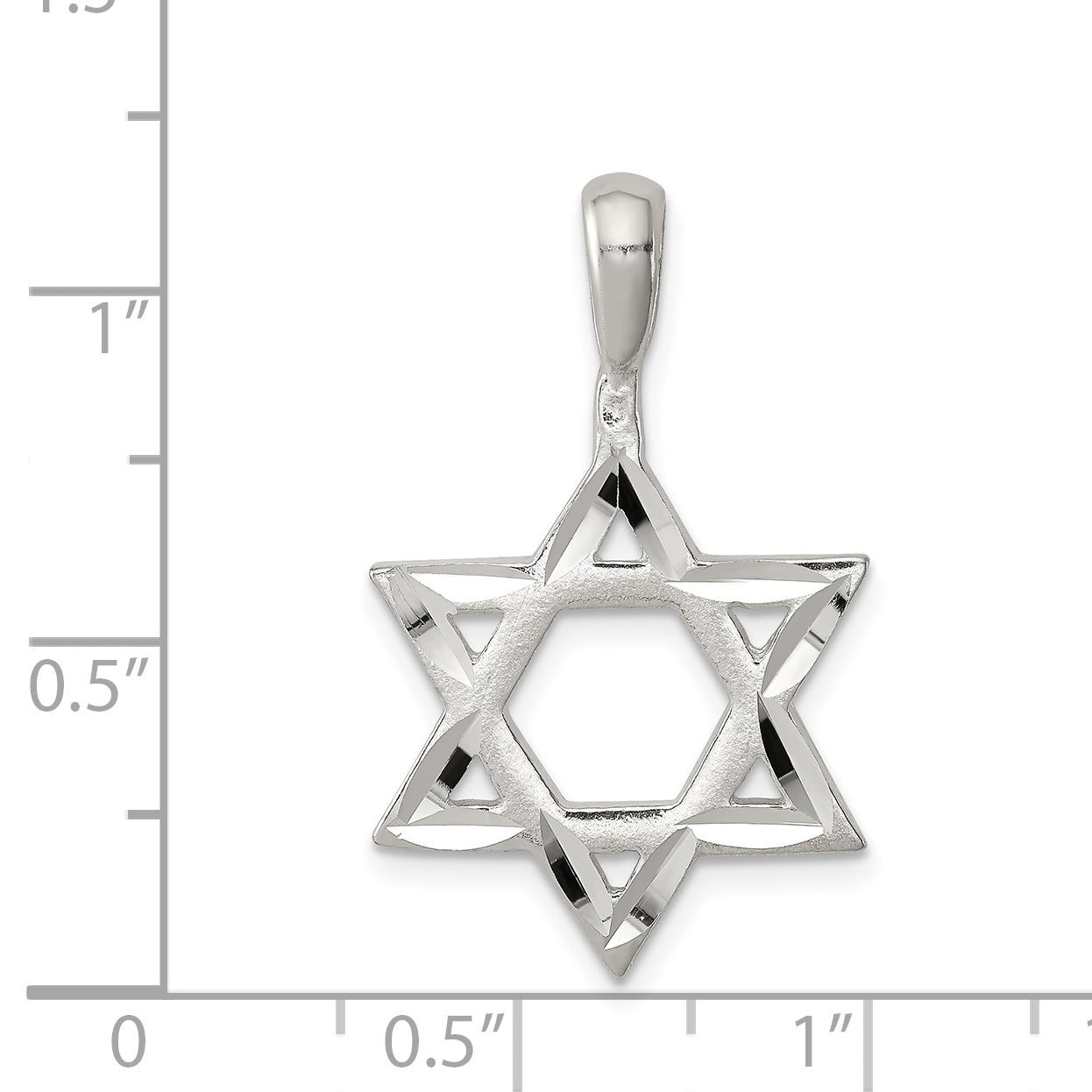 Sterling Silver 925 Star of David Charm with Polished Anti-Tarnish Finish