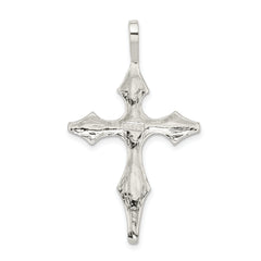 Sterling Silver 925 Polished Passion Cross Pendant with Anti-Tarnish Finish