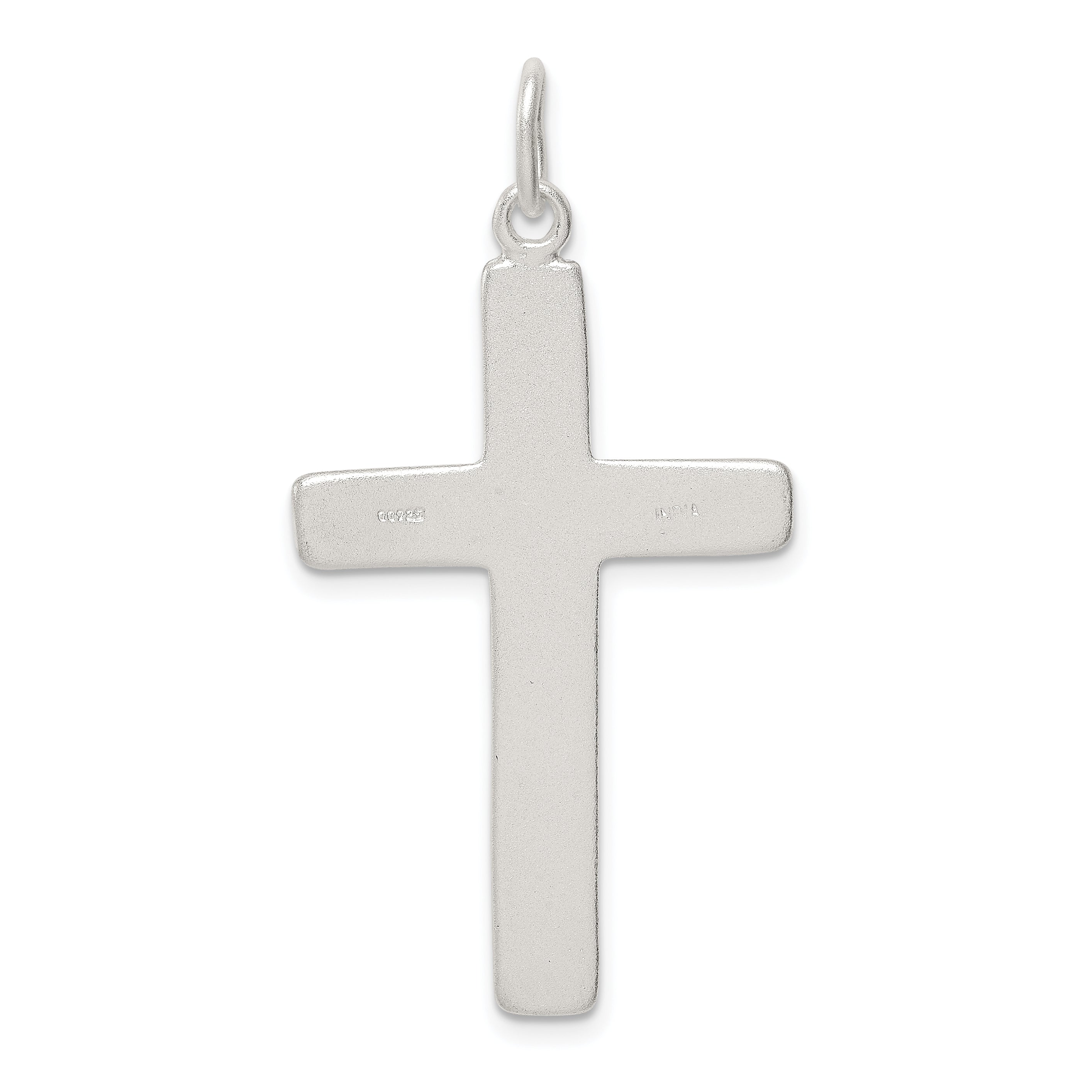 Sterling Silver 925 INRI Crucifix Pendant with Polished Anti-Tarnish Finish