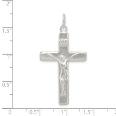 Sterling Silver 925 INRI Crucifix Pendant with Polished Anti-Tarnish Finish