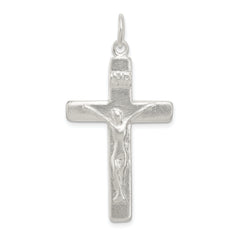 Sterling Silver Satin INRI Crucifix Pendant