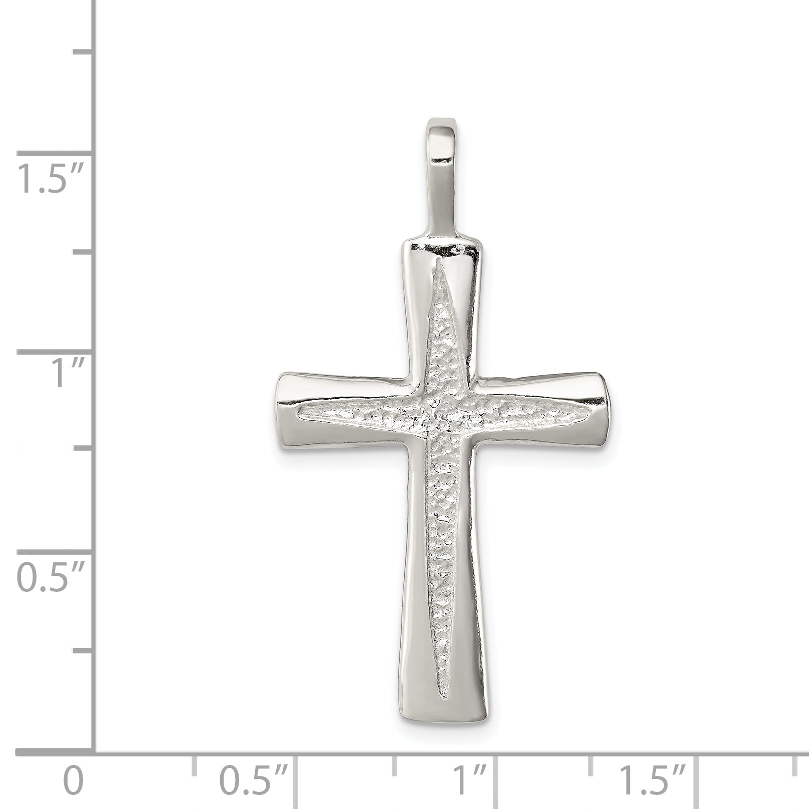 Sterling Silver 925 Cross Pendant with Polished Finish and Anti-Tarnish Coating