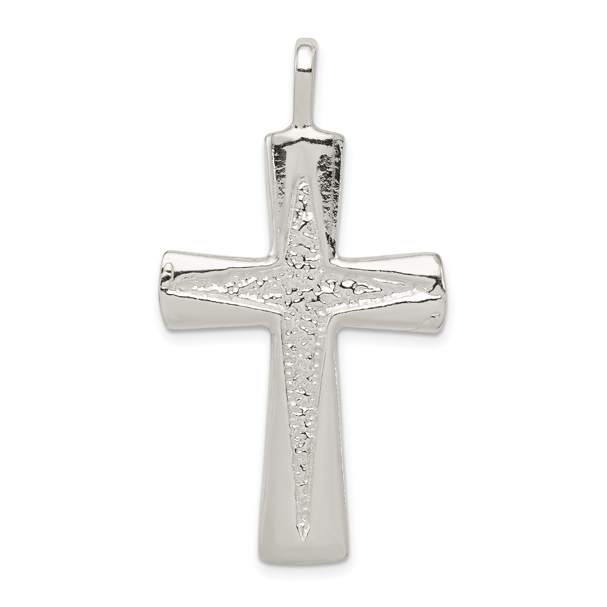 Sterling Silver 925 Cross Pendant  Solid Casted, Elegant 45mm Charm