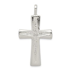 Sterling Silver 925 Cross Pendant – Solid Casted, Elegant 45mm Charm