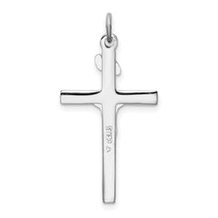 Sterling Silver 925 INRI Crucifix Pendant with Rhodium Polished Finish