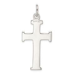 Sterling Silver 925 Diamond-Cut Cross Pendant with Polished Finish & Anti-Tarnish Coating