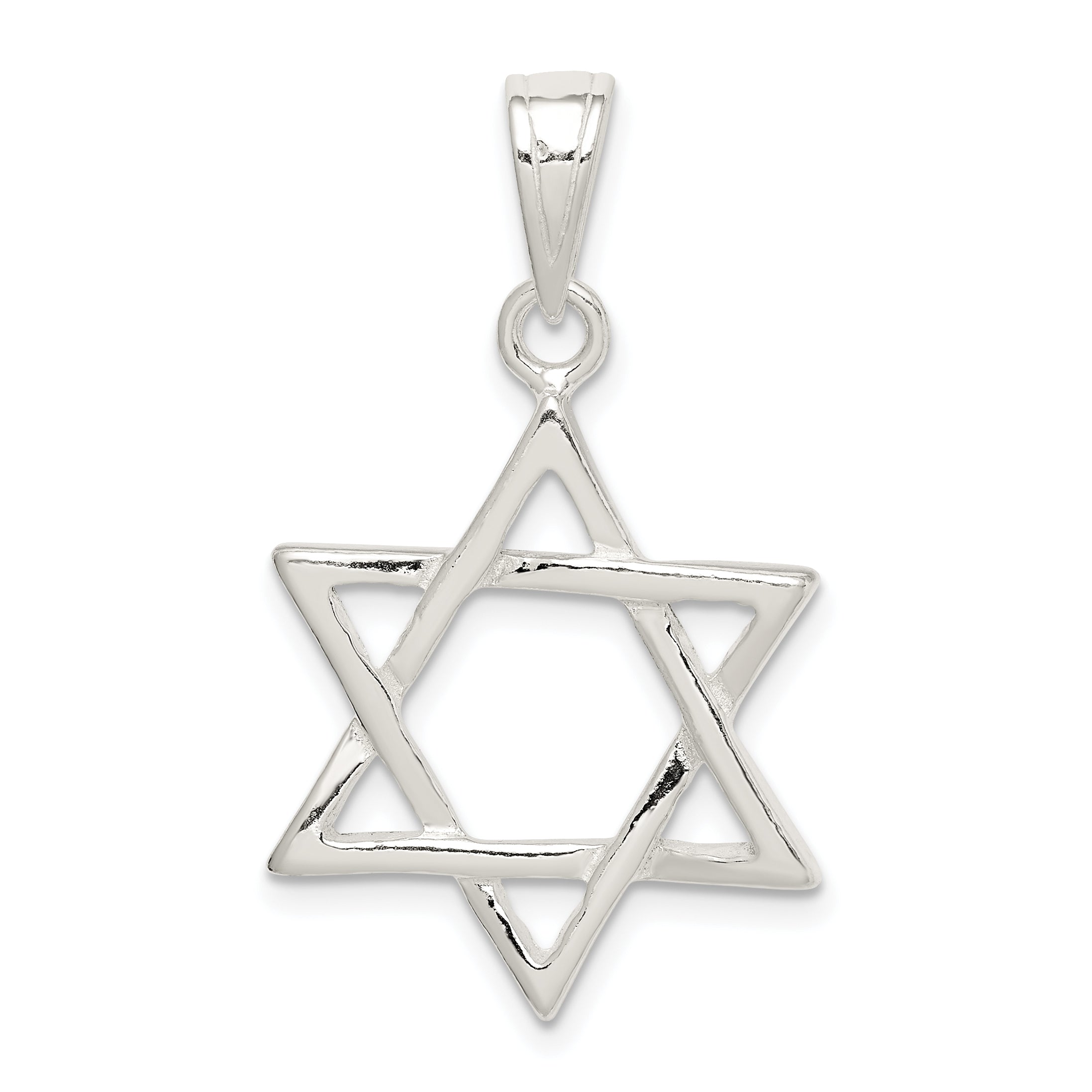 Sterling Silver 925 Star of David Charm with Polished Anti-Tarnish Finish