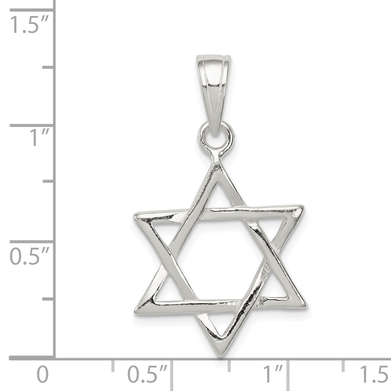 Sterling Silver 925 Star of David Charm with Polished Anti-Tarnish Finish