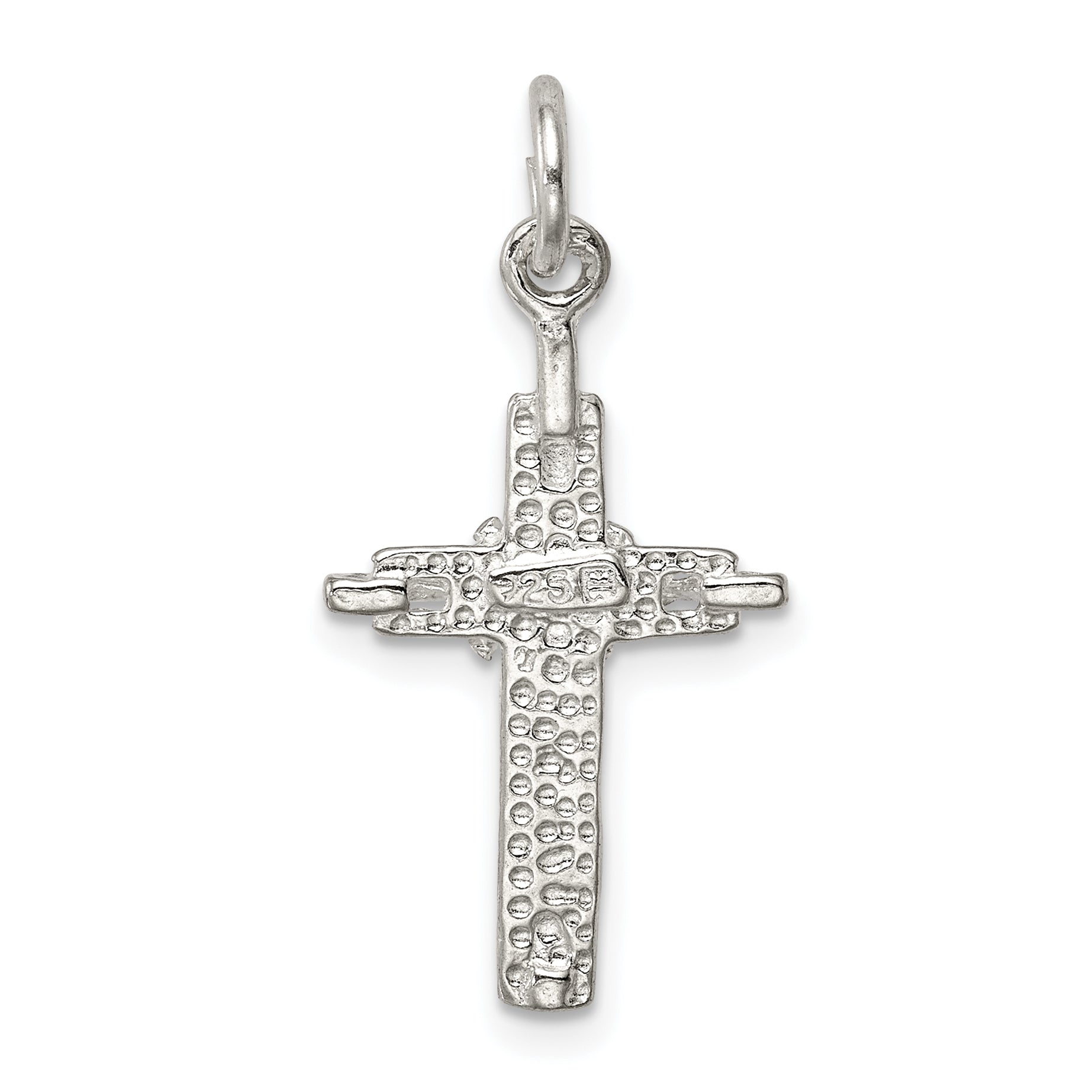 Sterling Silver INRI Crucifix Pendant with Polished Anti-Tarnish Finish