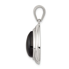 Sterling Silver Rhodium-plated Onyx Pendant