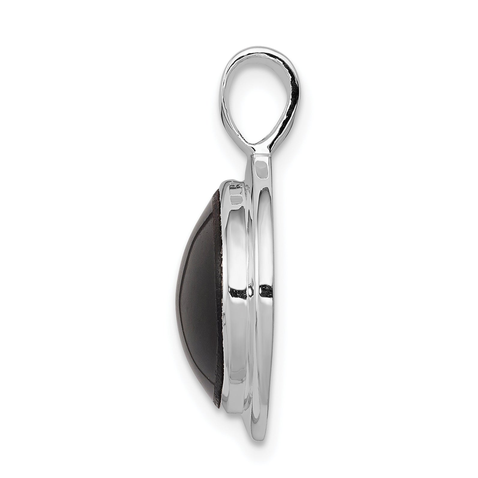 Sterling Silver Rhodium Plated Onyx Pendant