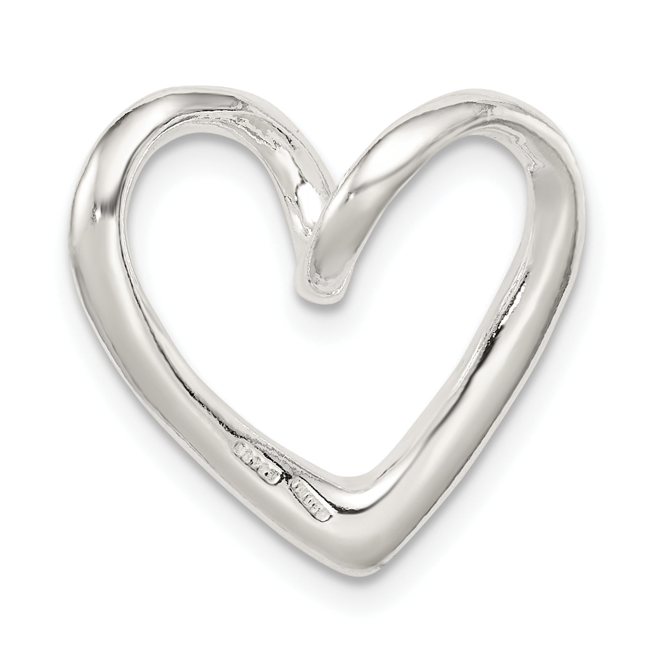 Sterling Silver 925 Heart Pendant with Anti-Tarnish Polished Finish