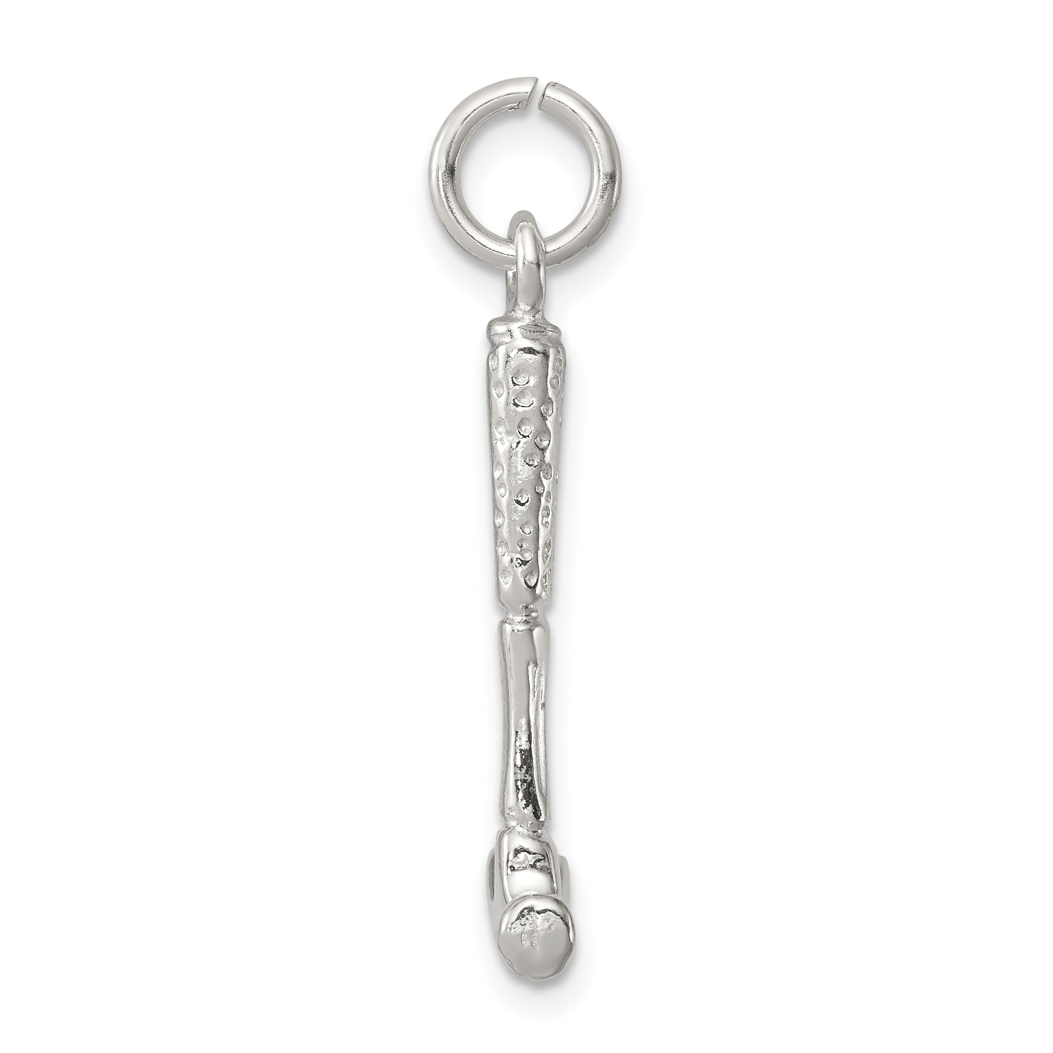 Sterling Silver 925 Hammer Charm with Polished Finish and 3D Design