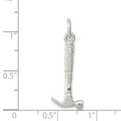 Sterling Silver 925 Hammer Charm with Polished Finish and 3D Design