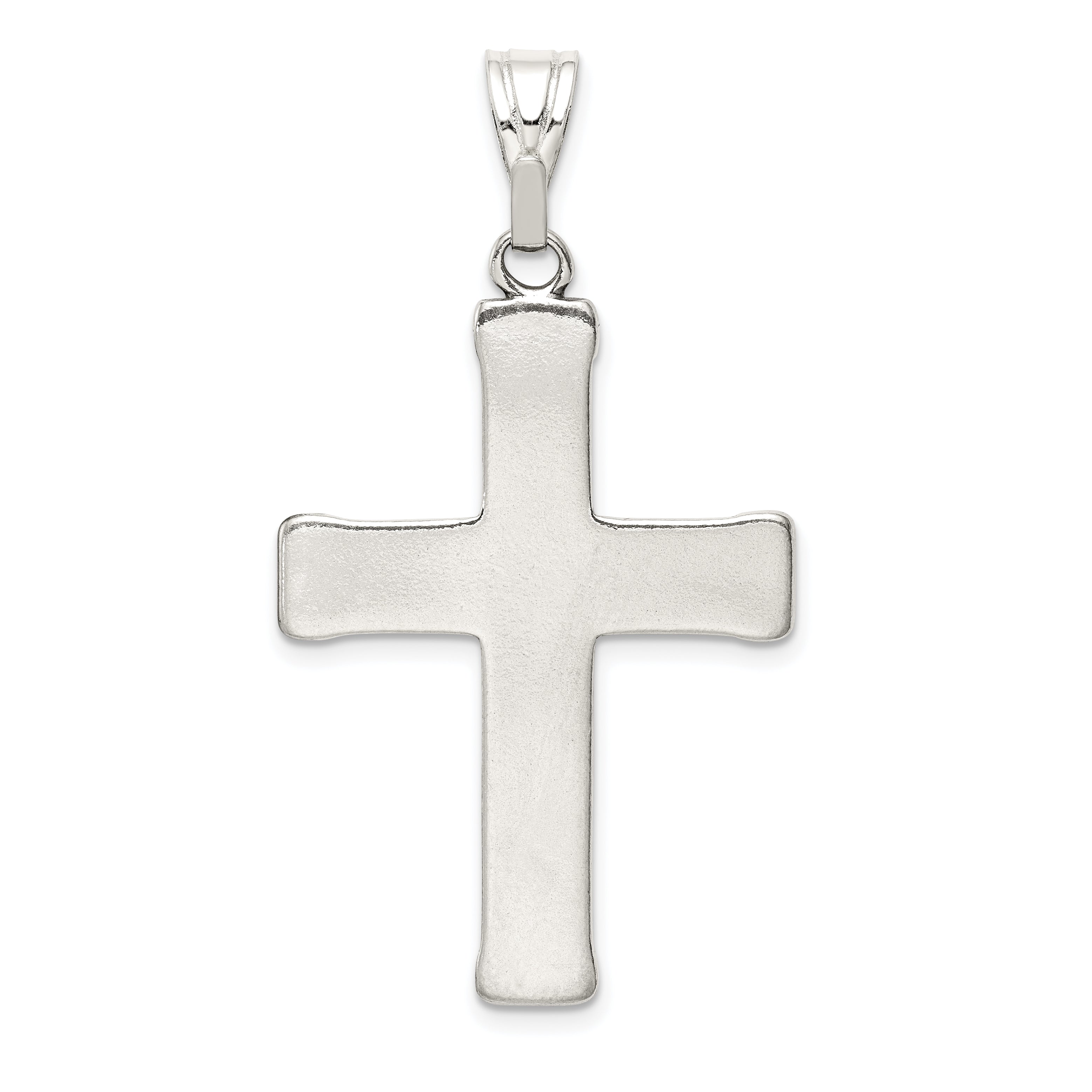 Sterling Silver 925 Latin Cross Pendant with Polished Anti-Tarnish Finish