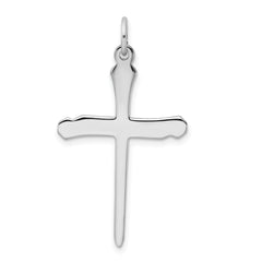 Sterling Silver Rhodium-plated & Vermeil Nail Cross Pendant