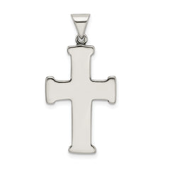 Sterling Silver 925 Antiqued Cross Pendant with Polished Finish Solid Design