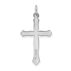 Sterling Silver Rhodium-plated & Vermeil CZ Cross Pendant