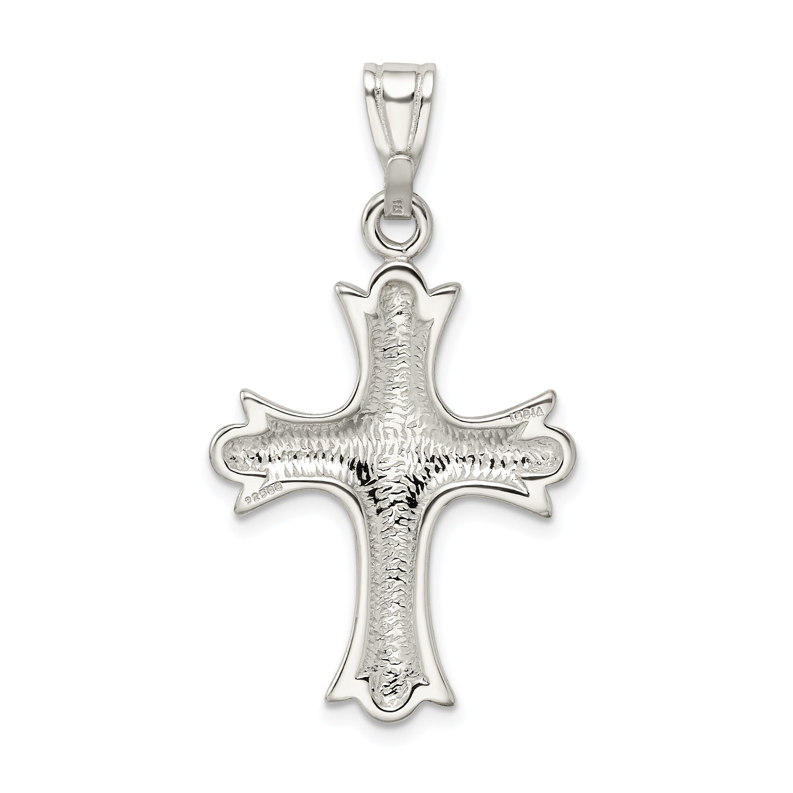 Sterling Silver Fleur De Lis Cross Pendant