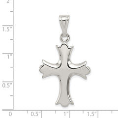 Sterling Silver Fleur De Lis Cross Pendant