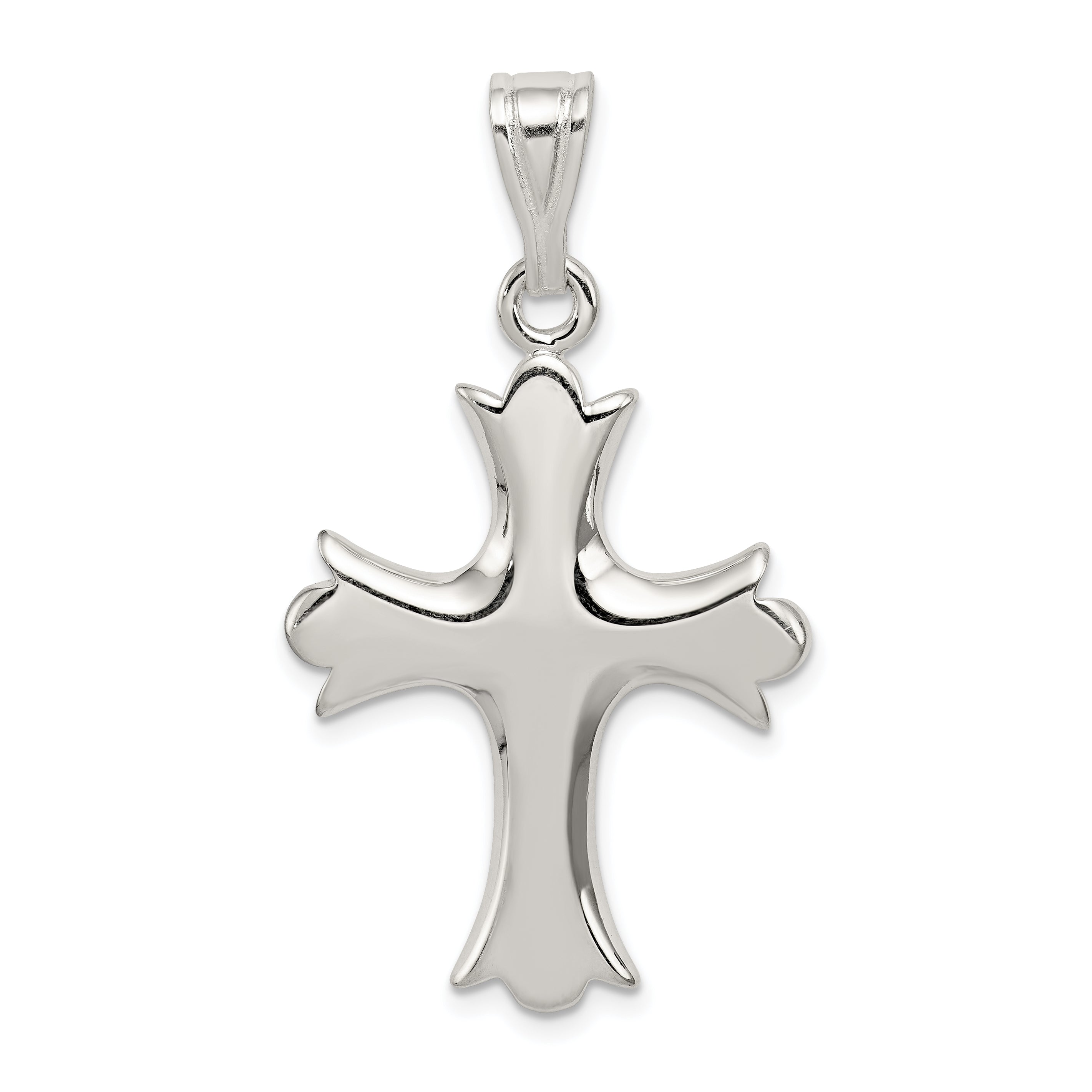 Sterling Silver Fleur De Lis Cross Pendant