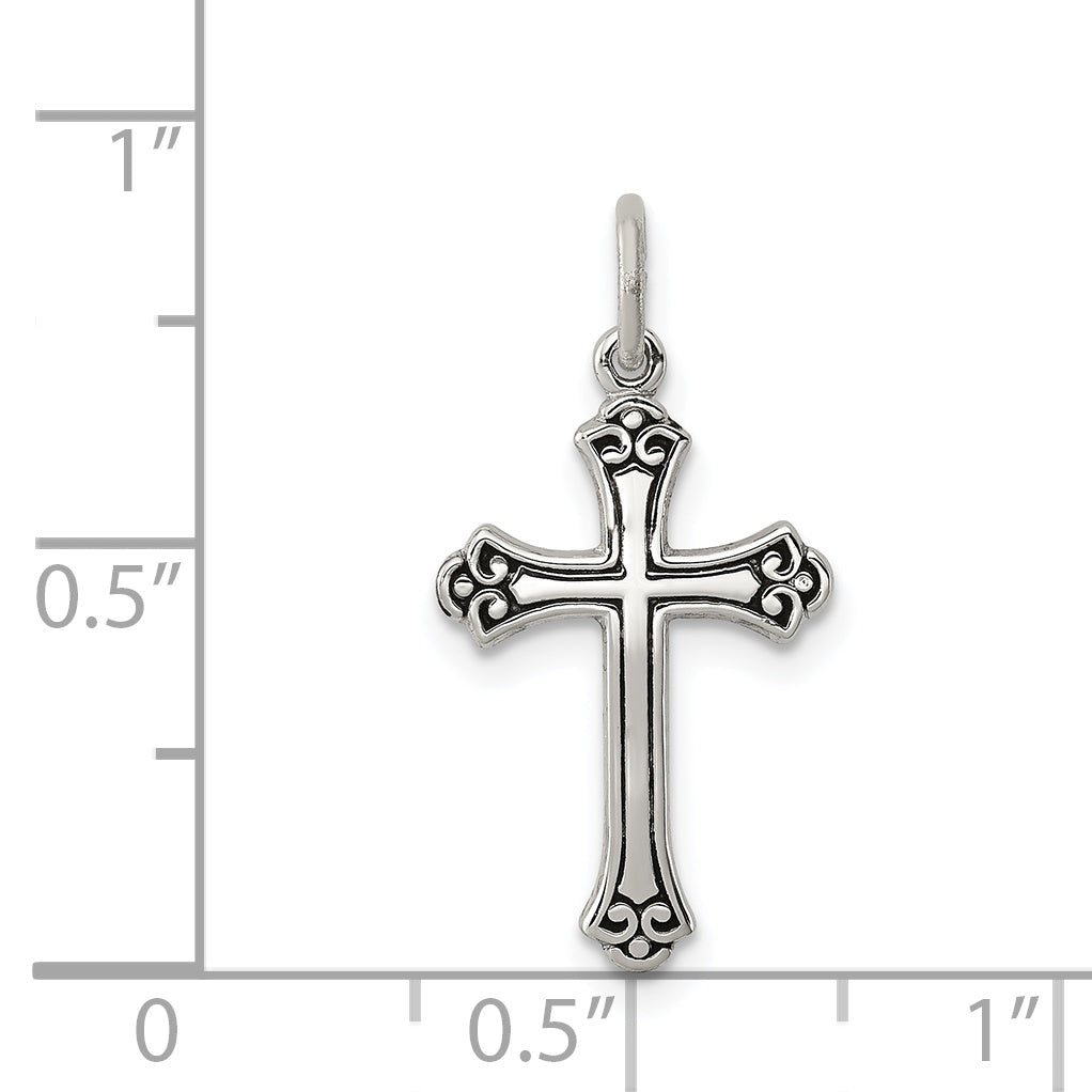 Sterling Silver Antiqued Cross Charm