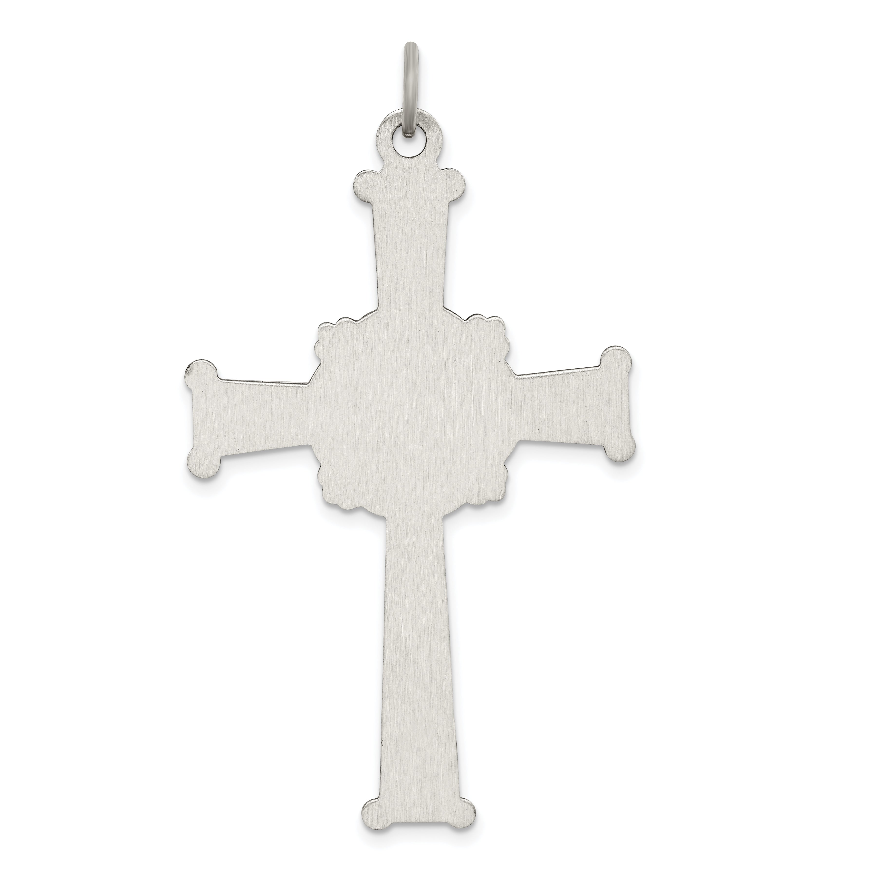 Sterling Silver Antiqued, Textured and Brushed Cross Pendant