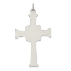 Sterling Silver Antiqued, Textured and Brushed Cross Pendant