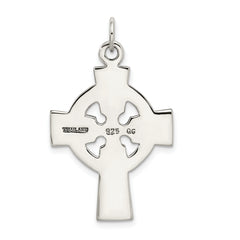 Sterling Silver 925 Antiqued Celtic Cross Charm - Polished, Solid, Vintage Design