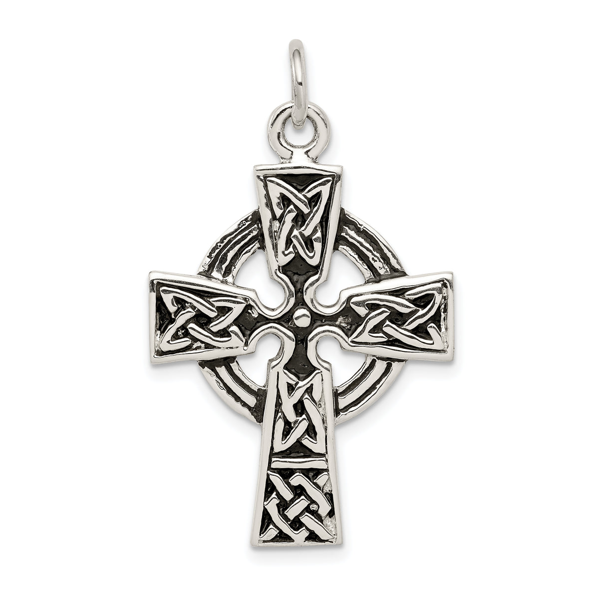 Sterling Silver Antiqued Celtic Cross Charm