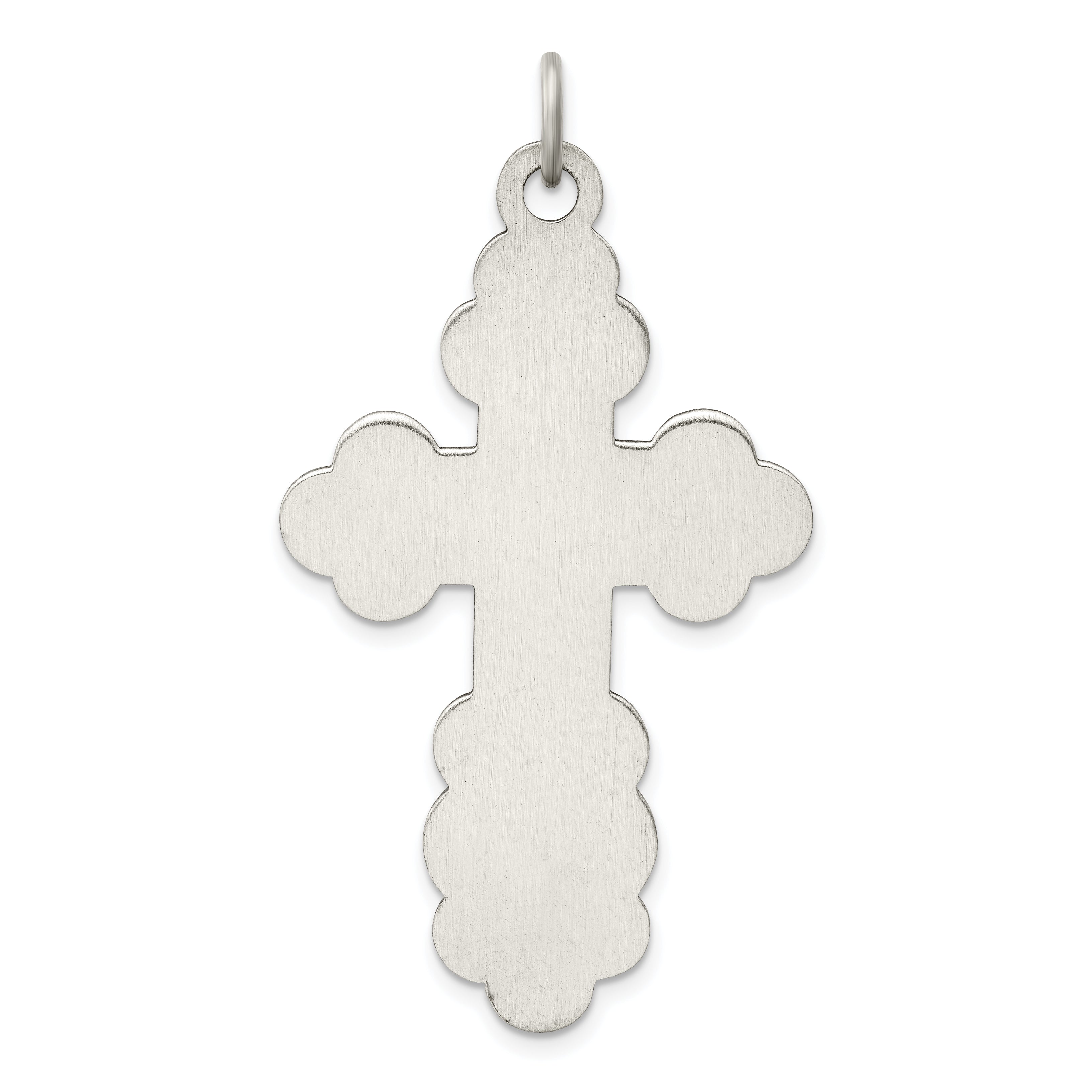 Sterling Silver 925 Eastern Orthodox Cross Charm Polished Antique Finish