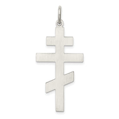 Sterling Silver 925 Eastern Orthodox Cross Pendant with Palladium Finish