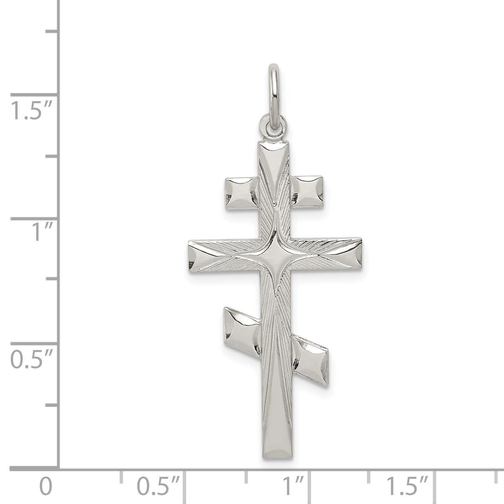 Sterling Silver 925 Eastern Orthodox Cross Pendant with Palladium Finish